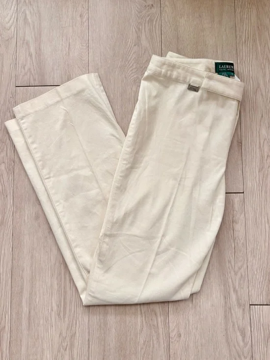 Ralph Lauren Cotton Cream Women’s Pants Size 10 - Picture 3 of 8
